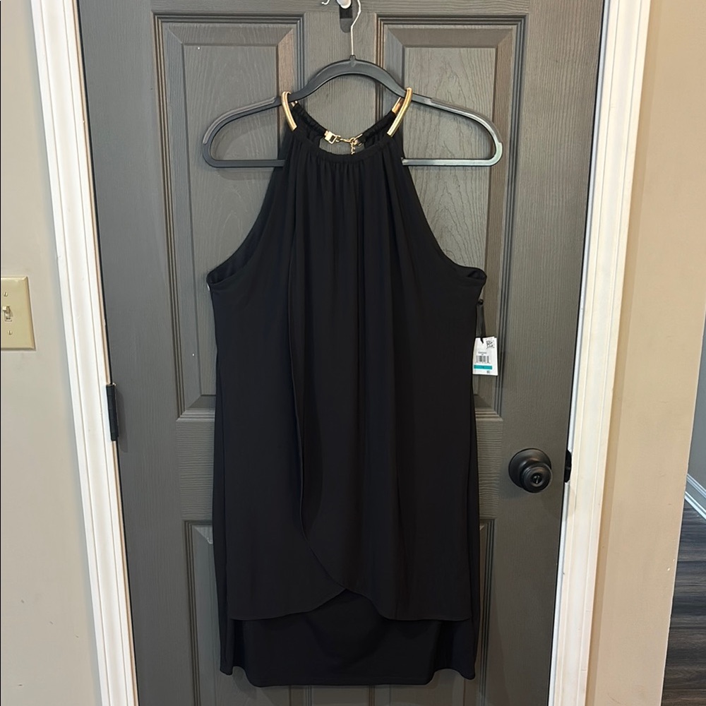 Kensie Black High Low Halter Dress